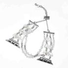For Apple Watch SE 2023 44mm Butterfly Chain Bracelet Metal Watch Band(Transparent Silver) - 3