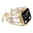 For Apple Watch Series 9 45mm Butterfly Chain Bracelet Metal Watch Band(Pink Gold) - 1