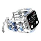 For Apple Watch Series 9 45mm Butterfly Chain Bracelet Metal Watch Band(Blue) - 1