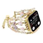 For Apple Watch Series 9 41mm Butterfly Chain Bracelet Metal Watch Band(Pink Gold) - 1