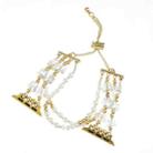 For Apple Watch Series 8 41mm Butterfly Chain Bracelet Metal Watch Band(Transparent Gold) - 3
