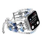 For Apple Watch SE 44mm Butterfly Chain Bracelet Metal Watch Band(Blue) - 1