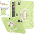 For iPad Air 2022 10.9 / Pro 11 2022 X Rotation PC Hybrid Silicone Tablet Case with Strap(Yellow Green White) - 1