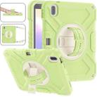 For iPad 10th Gen 10.9 2022 X Rotation PC Hybrid Silicone Tablet Case with Strap(Yellow Green White) - 1