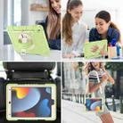 For iPad 10.2 2021 / 2020 / 2019 X Rotation PC Hybrid Silicone Tablet Case with Strap(Yellow Green White) - 8
