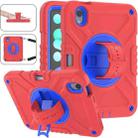 For iPad mini 6 / mini 2024 X Rotation PC Hybrid Silicone Tablet Case with Strap(Red Blue) - 1