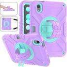 For iPad mini 6 X Rotation PC Hybrid Silicone Tablet Case with Strap(Purple Cyan) - 1