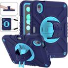 For iPad mini 6 X Rotation PC Hybrid Silicone Tablet Case with Strap(Navy Sky Blue) - 1