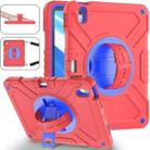 For iPad Air 11 2024 X Rotation PC Hybrid Silicone Tablet Case with Strap(Red Blue) - 1