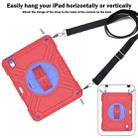 For iPad Air 11 2024 X Rotation PC Hybrid Silicone Tablet Case with Strap(Red Blue) - 2