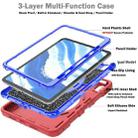 For iPad Air 11 2024 X Rotation PC Hybrid Silicone Tablet Case with Strap(Red Blue) - 3