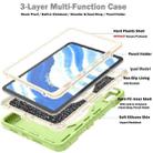 For iPad Air 11 2024 X Rotation PC Hybrid Silicone Tablet Case with Strap(Yellow Green White) - 3