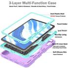 For iPad Air 11 2024 X Rotation PC Hybrid Silicone Tablet Case with Strap(Purple Cyan) - 3