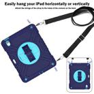 For iPad Air 11 2024 X Rotation PC Hybrid Silicone Tablet Case with Strap(Navy Sky Blue) - 2