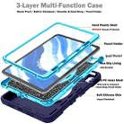 For iPad Air 11 2024 X Rotation PC Hybrid Silicone Tablet Case with Strap(Navy Sky Blue) - 3