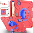 For iPad Pro 11 2024 X Rotation PC Hybrid Silicone Tablet Case with Strap(Red Blue) - 1