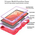 For iPad Pro 11 2024 X Rotation PC Hybrid Silicone Tablet Case with Strap(Red Purple) - 3