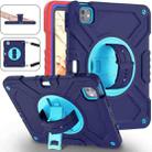 For iPad Pro 11 2024 X Rotation PC Hybrid Silicone Tablet Case with Strap(Navy Sky Blue) - 1