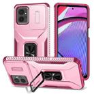 For Motorola Moto G Power 2023 Sliding Camshield Holder Phone Case(Pink + Rose Red) - 1