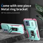 For Motorola Moto G Play 2024 Sliding Camshield Holder Phone Case(Grey Green + Pink) - 2