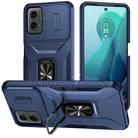 For Motorola Moto G 5G 2024 Sliding Camshield Holder Phone Case(Blue) - 1