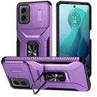 For Motorola Moto G 5G 2024 Sliding Camshield Holder Phone Case(Purple) - 1