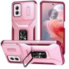 For Motorola Moto G Power 2024 Sliding Camshield Holder Phone Case(Pink + Rose Red) - 1