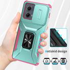 For Motorola Edge 5G 2024 Sliding Camshield Holder Phone Case(Grey Green + Pink) - 2