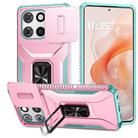 For Motorola Moto G Stylus 2025 Sliding Camshield Holder Phone Case(Pink + Grey Green) - 1
