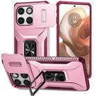 For Motorola Edge 5G 2025 Sliding Camshield Holder Phone Case(Pink + Rose Red) - 1