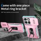For Motorola Edge 5G 2025 Sliding Camshield Holder Phone Case(Grey Green + Pink) - 2