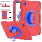For Samsung Galaxy Tab A8 X200 X Rotation PC Hybrid Silicone Tablet Case with Strap(Red Blue) - 1