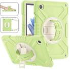 For Samsung Galaxy Tab A8 X200 X Rotation PC Hybrid Silicone Tablet Case with Strap(Yellow Green White) - 1