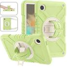 For Samsung Galaxy Tab A9 X110 X Rotation PC Hybrid Silicone Tablet Case with Strap(Yellow Green White) - 1