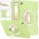For Samsung Galaxy Tab A9+ X210 X Rotation PC Hybrid Silicone Tablet Case with Strap(Yellow Green White) - 1