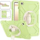 For Samsung Galaxy Tab A9+ X210 X Rotation PC Hybrid Silicone Tablet Case with Strap(Yellow Green White) - 1