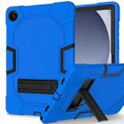 For Samsung Galaxy Tab A9+ X216 Contrast Color Robot Silicone Hybrid PC Tablet Case with Holder(Blue Black) - 1