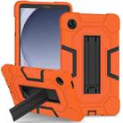 For Samsung Galaxy Tab A9 X115 Contrast Color Robot Silicone Hybrid PC Tablet Case with Holder(Orange Black) - 1