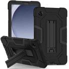 For Samsung Galaxy Tab A9 X115 Contrast Color Robot Silicone Hybrid PC Tablet Case with Holder(Black) - 1