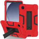 For Samsung Galaxy Tab A9 X115 Contrast Color Robot Silicone Hybrid PC Tablet Case with Holder(Red Black) - 1