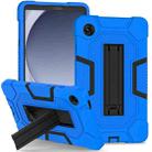 For Samsung Galaxy Tab A9 X115 Contrast Color Robot Silicone Hybrid PC Tablet Case with Holder(Blue Black) - 1