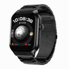 2.01 inch Three-bead Steel Strap Bluetooth Call Smart Watch Support Heart Rate Monitoring / Non-invasive Blood Sugar(Black) - 1