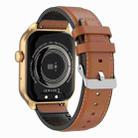 2.01 inch Leather Strap Bluetooth Call Smart Watch Support Heart Rate Monitoring / Non-invasive Blood Sugar(Brown) - 3
