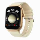 2.01 inch Silicone Strap Bluetooth Call Smart Watch Support Heart Rate Monitoring / Non-invasive Blood Sugar(Light Yellow) - 1