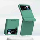 For Samsung Galaxy Z Flip3 5G/Z Flip4 5G PC Skin Feel Integrated Foldable Mid Shaft Phone Case(Green) - 1