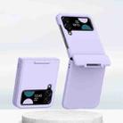 For Samsung Galaxy Z Flip3 5G/Z Flip4 5G PC Skin Feel Integrated Foldable Mid Shaft Phone Case(Purple) - 1