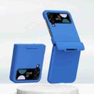 For Samsung Galaxy Z Flip3 5G/Z Flip4 5G PC Skin Feel Integrated Foldable Mid Shaft Phone Case(Blue) - 1