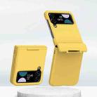 For Samsung Galaxy Z Flip3 5G/Z Flip4 5G PC Skin Feel Integrated Foldable Mid Shaft Phone Case(Yellow) - 1