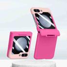 For Samsung Galaxy Z Flip5 5G PC Skin Feel Integrated Foldable Mid Shaft Phone Case(Rose Pink) - 1