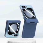 For Samsung Galaxy Z Flip5 5G PC Skin Feel Integrated Foldable Mid Shaft Phone Case(Blue Cyan) - 1